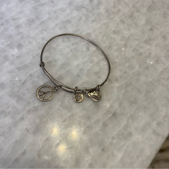 Peace Sign Alex and Ani Silver Bracelet - Picture 2 of 2